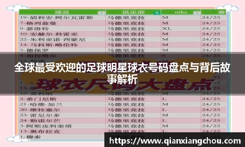全球最受欢迎的足球明星球衣号码盘点与背后故事解析